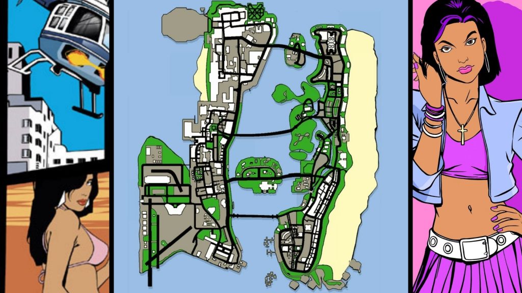 Image of the original GTA Vice City map.