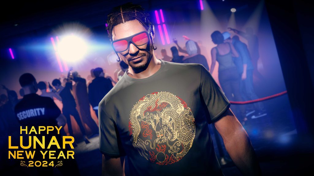 Screenshot of the GTA Online Lunar shirts available in the February 8-15 weekly update.