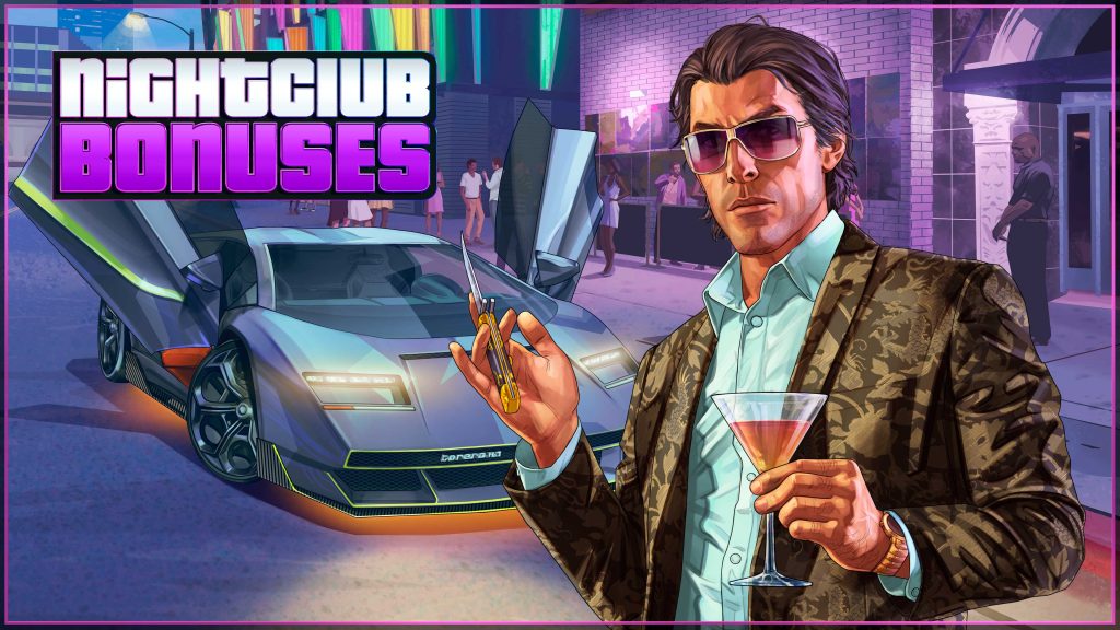 Screenshot of the GTA Online Weekly Update Nightclub bonuses, as seen on the original Rockstar announcement.